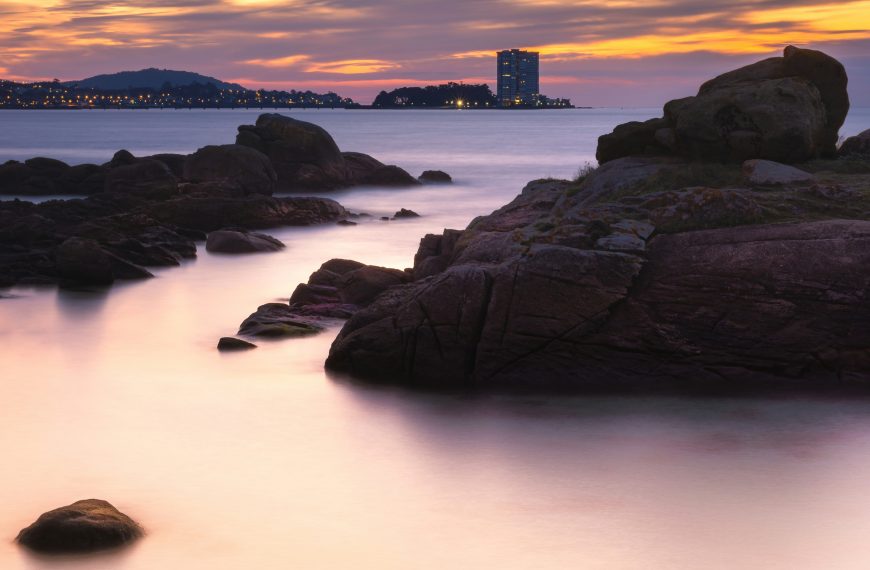Image of sunset at Samil Beach, Vigo, Spain